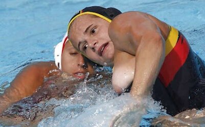 Nipslip At Waterpolo Olympics by Voyeur TROC