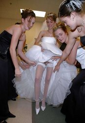 BRIDES wedding voyeur upskirt white undies and hooter-sling