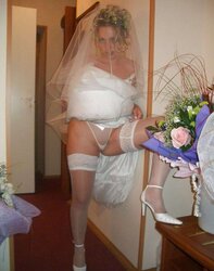 BRIDES wedding voyeur upskirt white undies and hooter-sling