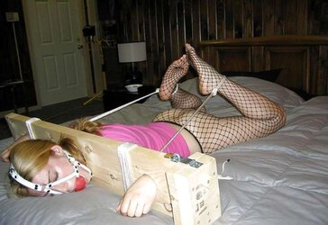 Anguish delight sexslaves Bondage & Discipline bound up taped up lashed