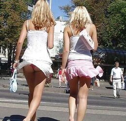 Tarts wearing mini-micro-skirt