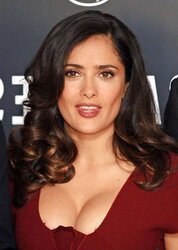 Salma Hayek. Palpation hooters.