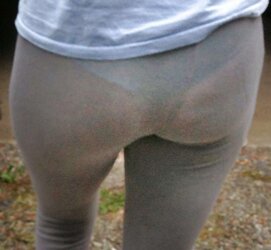 Vpl my backside in observe thru leggins