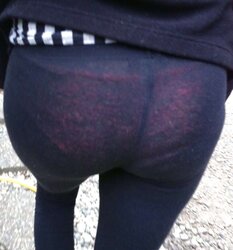 Vpl my backside in observe thru leggins