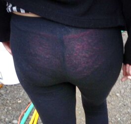 Vpl my backside in observe thru leggins