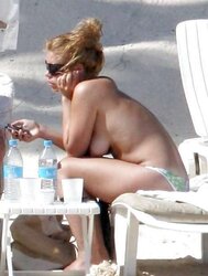 Billie Piper Sans Bra Bathing Suit Pics