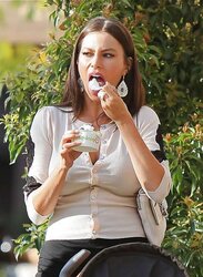 Sofia Vergara Slurping Ice Testicle Tonic on Set of Modern home