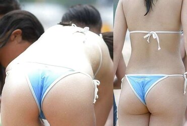 Bi-Otches wearing blue bathing suit