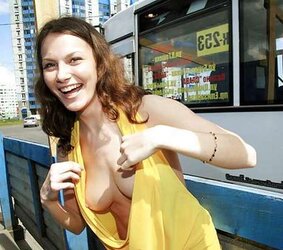 Demonstrating and upskirt exhibit