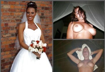 Clad disrobed bride