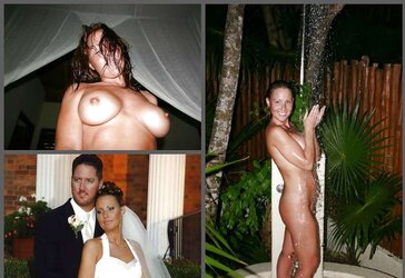 Clad disrobed bride