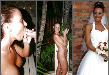 Clad disrobed bride