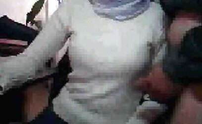 Hijab arab webcam in office Wears egypt or turkish jilbab