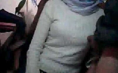 Hijab arab webcam in office Wears egypt or turkish jilbab