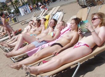 Groups Of Bare People On The Beach - Vol.