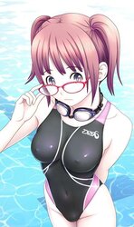 Anime femmes on one-chunk bikinis