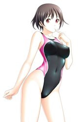 Anime femmes on one-chunk bikinis