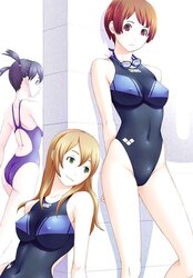 Anime femmes on one-chunk bikinis