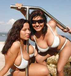 Aneta Buena and Kora Kryk in river