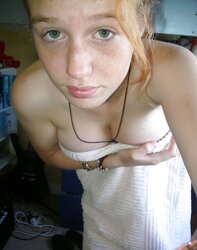 Fledgling redhead selfshot teenager