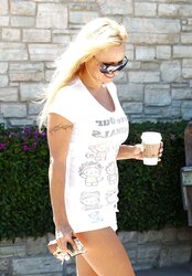 Pamela Anderson LONG-LEGGED BUM at Starbucks in Malibu