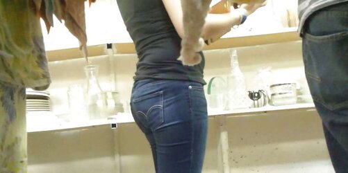 Cute cool taut teenager backside