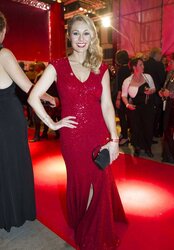 Ruth Moschner - Cool in crimson - German Tv presenter