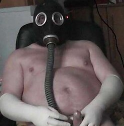 Masturbating in Gasmask