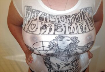 Humid t-T-shirt titties non-bare