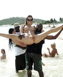 106 Multiracial duo naked on the beach