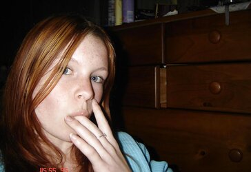 The cutie of a redhead college damsel
