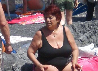 Granny plumper beach