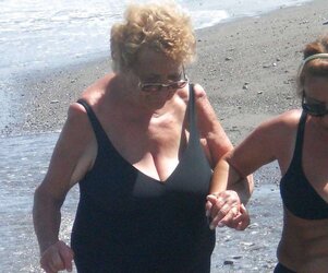 Granny plumper beach