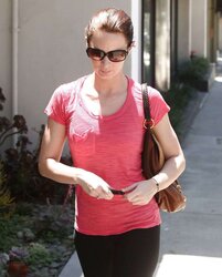 Emily Blunt in pantyhose at a gym in Beverly HillsEmily Blunt