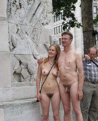 Mix Up nude and nailed in public