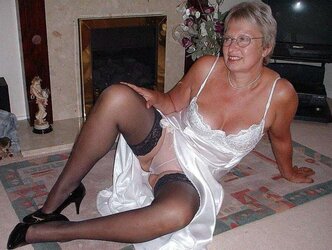 Grannys in satin underwear