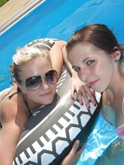 Steaming Teenagers swimming and posing