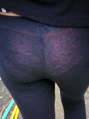 Vpl my backside in observe thru leggins