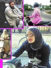 Motorcycles hijab niqab jilba arab turbanli tudung paki