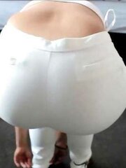 Hefty Bum White Denim Candid Caboose BACKSIDE GRANDE screens!