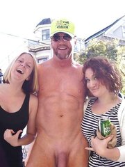 Girls and man sausage in public (CFNM)