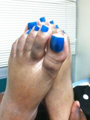 Blue Toes Footjob