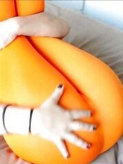 HUGE BUTT LEGGINGS ORANGE ARSE PANTY ARSE IDOLIZE SCREENS