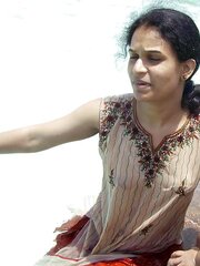 Indian Women bathing at sea ganga