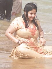 PLUMPER indian with enormous orbs at Sea Ganga