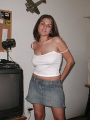 Jean Miniskirt and Footwear