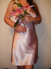 ROSY SATIN NIGHTIE WITH MY PINKISH VELVETY PANTY X